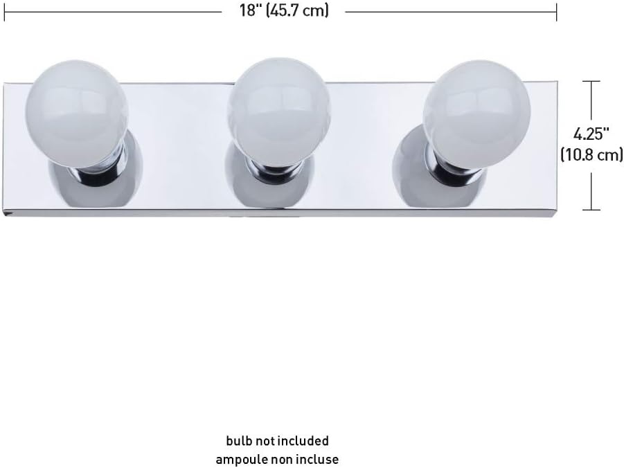 image:imageGLOBE ELECTRIC 51202 Cameron Collection 3 Chrome Fixture Vanity Light