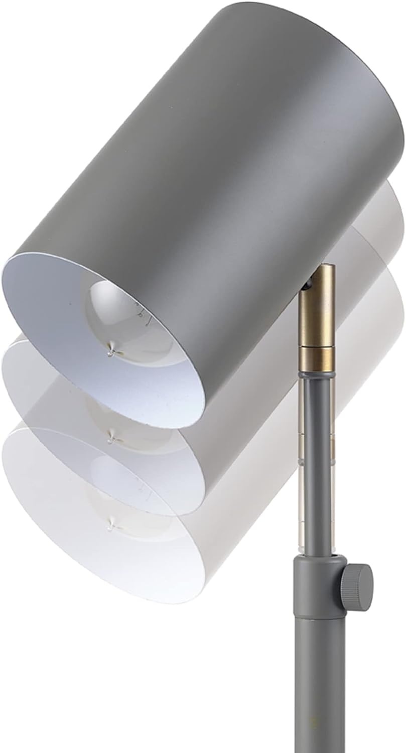 image:imageGLOBE Electric 30298 Pratt 18 Adjustable Height Desk Lamp Matte Gray Brass Pivot Joint inLine OnOff Rocker SwitchMatte Gray