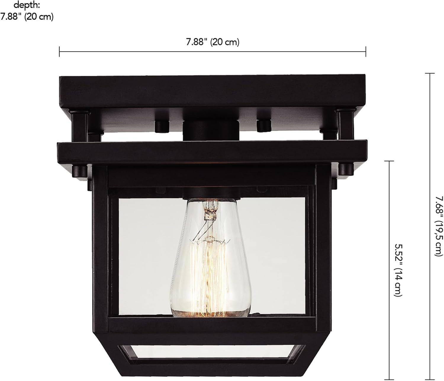 image:imageGLOBE Electric 44779 Sorrell 1Light Outdoor Flush Mount Ceiling Light Dark Bronze Clear Glass ShadeBrown Bulbs Not Included