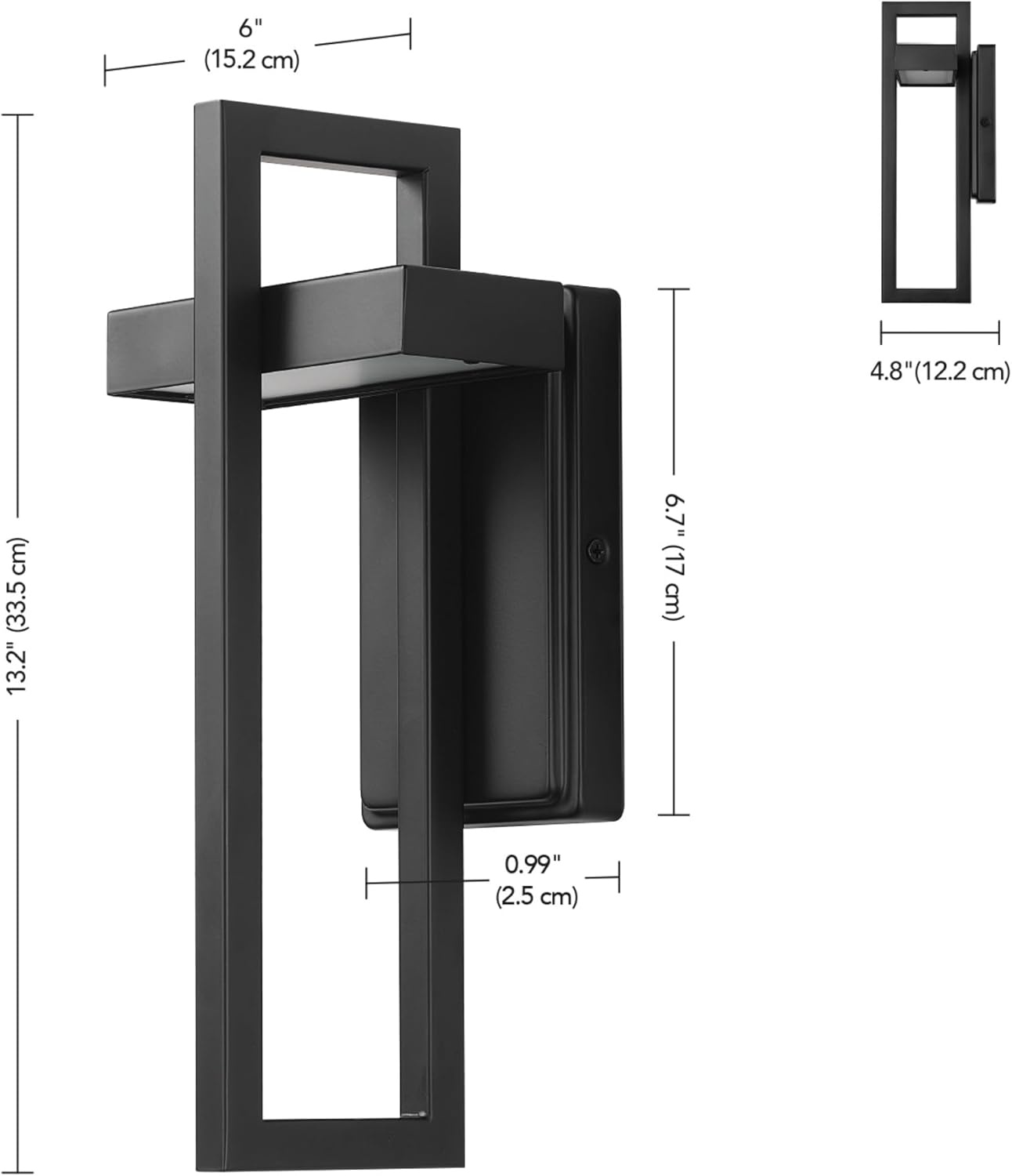 image:imageGLOBE Electric 60000024 12W LED Integrated Outdoor Wall Sconce Matte Black 400 Lumens 3000 Kelvin 80 CRI Weather Resistant Exterior Lighting for House Patio Lights Porch Decor