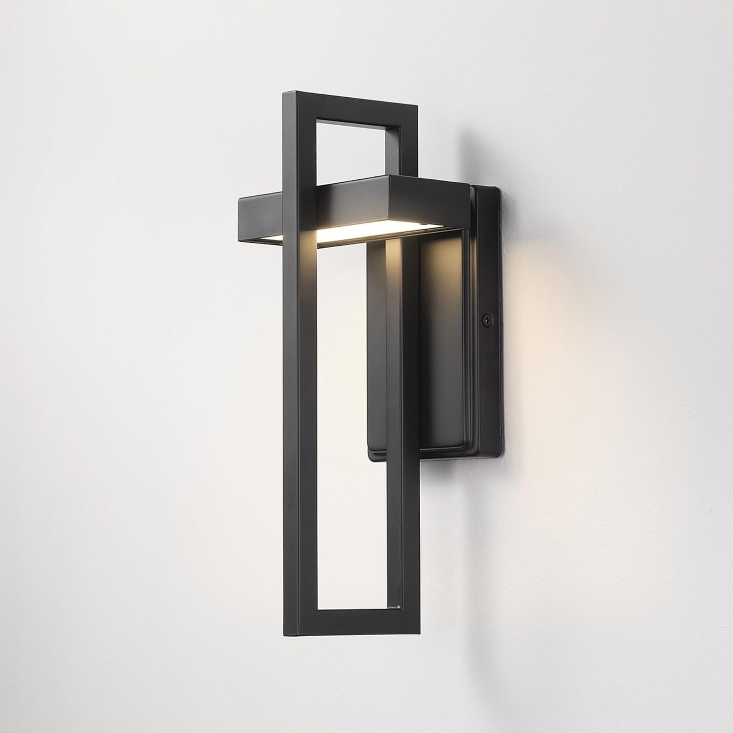 image:imageGLOBE Electric 60000024 12W LED Integrated Outdoor Wall Sconce Matte Black 400 Lumens 3000 Kelvin 80 CRI Weather Resistant Exterior Lighting for House Patio Lights Porch Decor