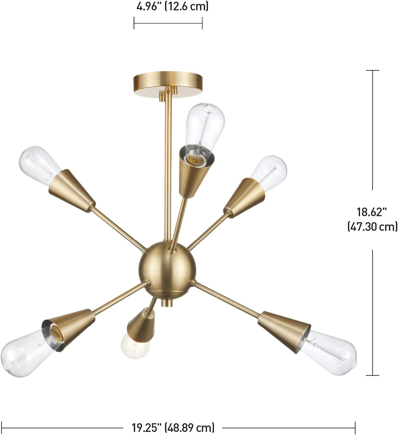 image:imageGLOBE Electric 61089 Clementine 6Light SemiFlush Mount Ceiling Light Matte Gold