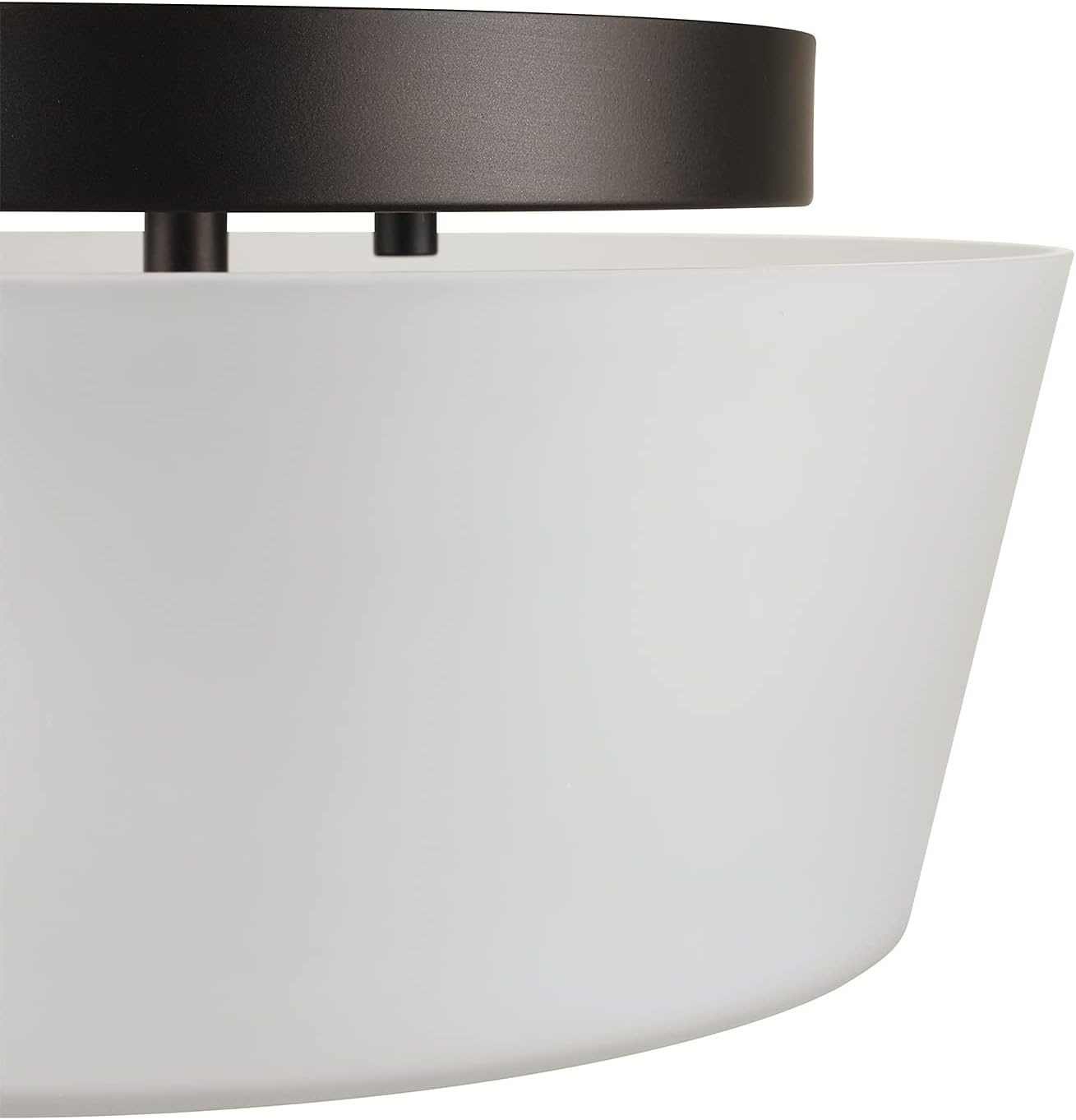 image:imageGLOBE Electric 61253 Jones 2Light Flush Mount Ceiling Light Frosted Glass Shade Bronze Bulb Not Included