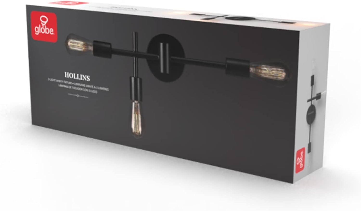 image:imageGLOBE Electric 63000008 18 3Light Vanity Light Matte Black Bulb Not Included