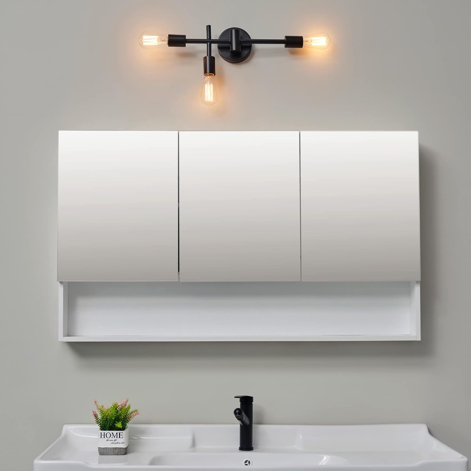 image:imageGLOBE Electric 63000008 18 3Light Vanity Light Matte Black Bulb Not Included