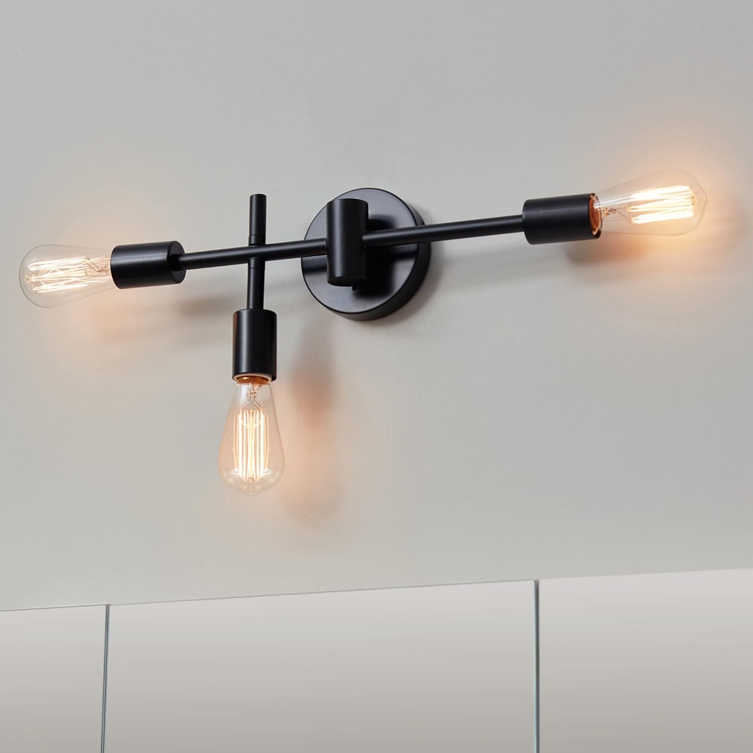 image:imageGLOBE Electric 63000008 18 3Light Vanity Light Matte Black Bulb Not Included