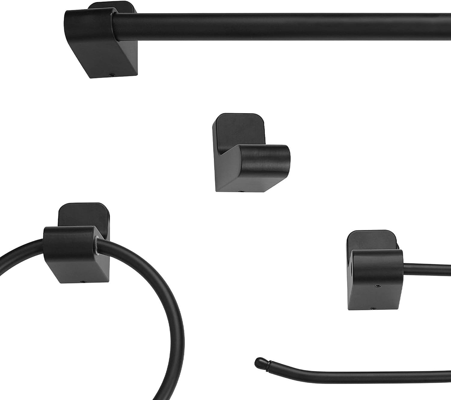 image:imageGLOBE Electric 63000058 5Piece AllinOne Bathroom Accessory Set Brass amp Black 3Light Vanity Light Towel Bar Toilet Paper Holder Towel Ring Robe Hook Bathroom Lights Over MirrorMatte Black Tristan 5Piece