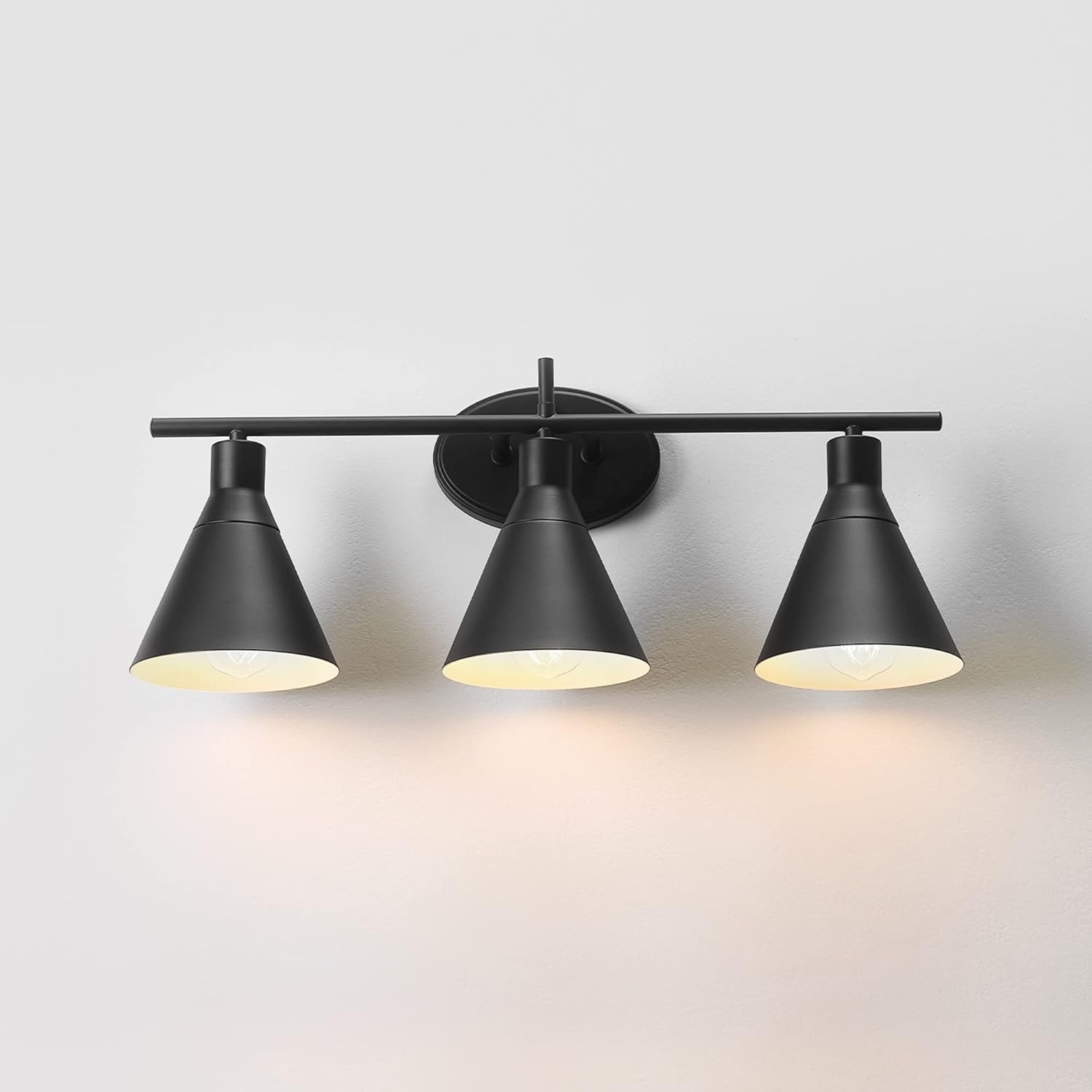 image:imageGLOBE Electric 63000058 5Piece AllinOne Bathroom Accessory Set Brass amp Black 3Light Vanity Light Towel Bar Toilet Paper Holder Towel Ring Robe Hook Bathroom Lights Over MirrorMatte Black Tristan 5Piece