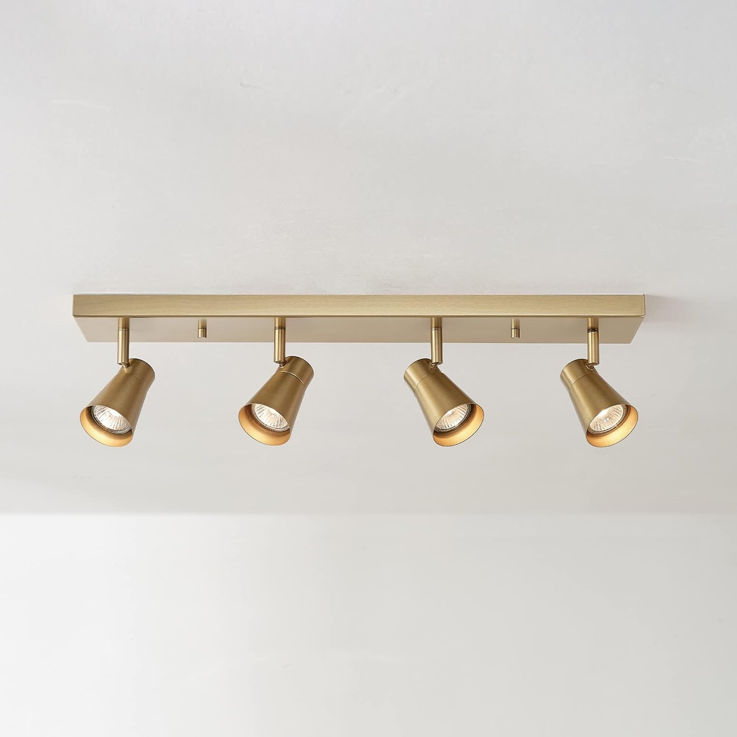 image:imageGLOBE Electric 64000046 25 4Light Track Lighting Matte Brass Ceiling Light Pivot Shades 4 Bulb Kitchen Lights GU10 Socket