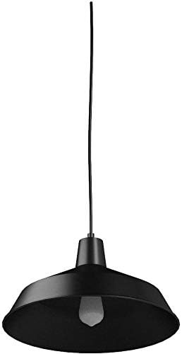 image:imageGLOBE Electric 65155 1Light Industrial Warehouse Pendant Lighting Matte Black Hanging Lamp Hanging Lights Ceiling Light FixtureBarnyard Black PlugIn
