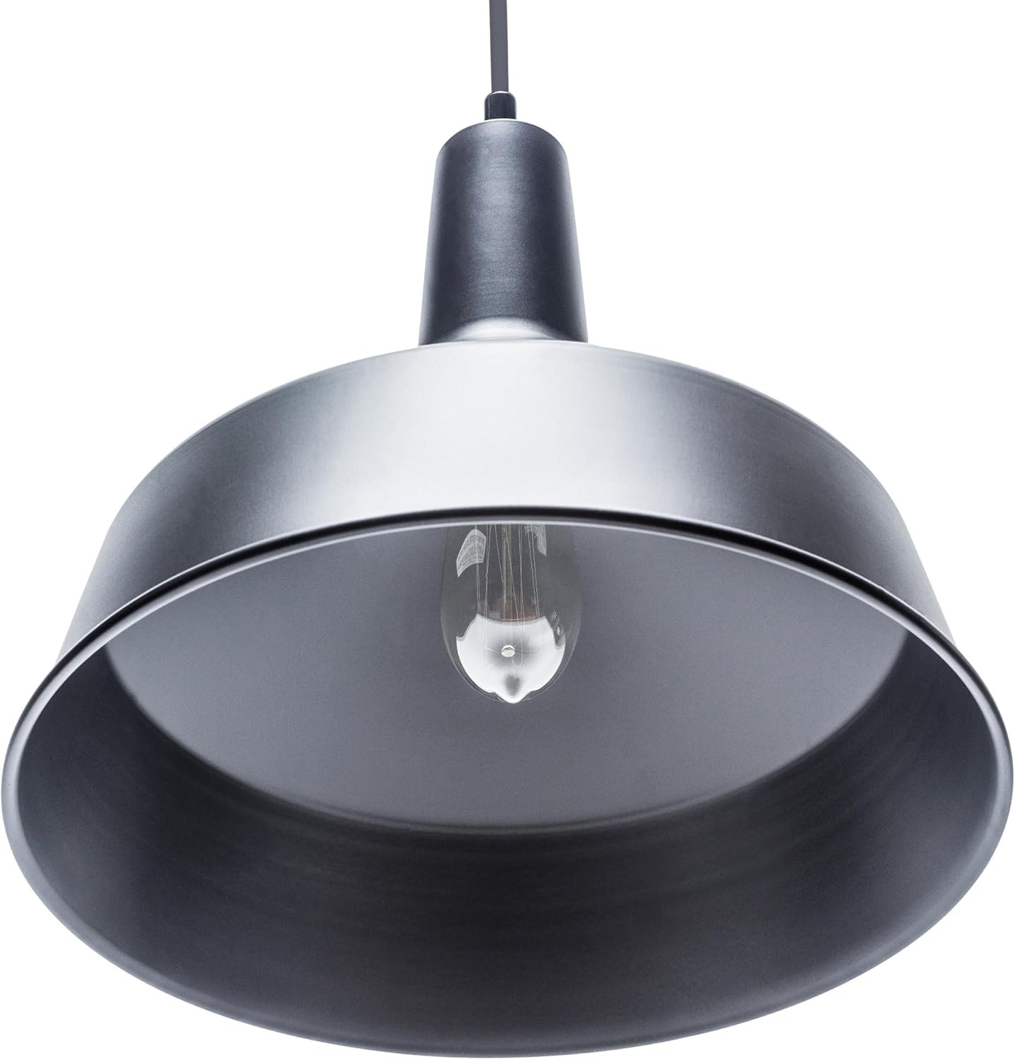 image:imageGLOBE Electric 65155 1Light Industrial Warehouse Pendant Lighting Matte Black Hanging Lamp Hanging Lights Ceiling Light FixtureBarnyard Hardwired