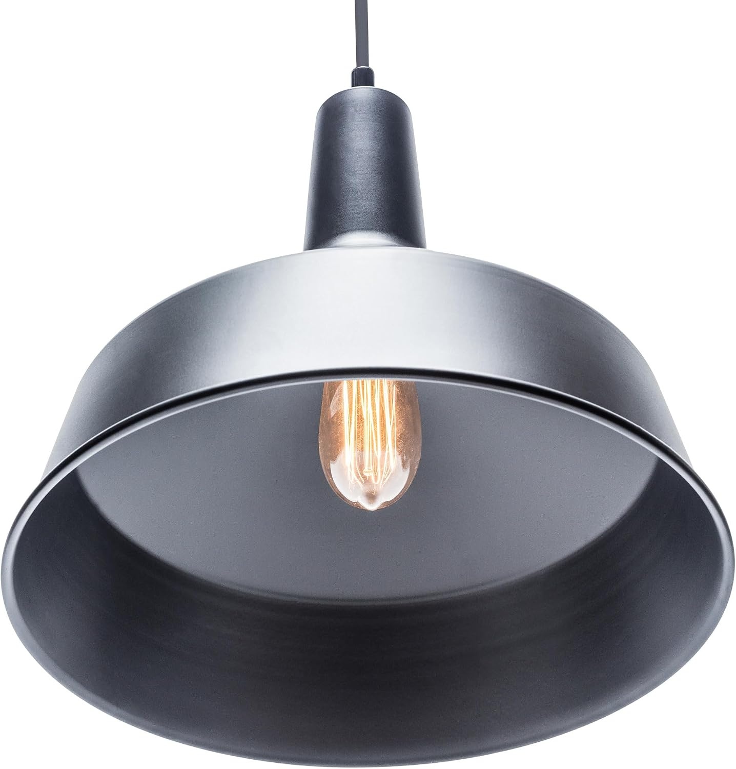 image:imageGLOBE Electric 65155 1Light Industrial Warehouse Pendant Lighting Matte Black Hanging Lamp Hanging Lights Ceiling Light FixtureBarnyard Hardwired