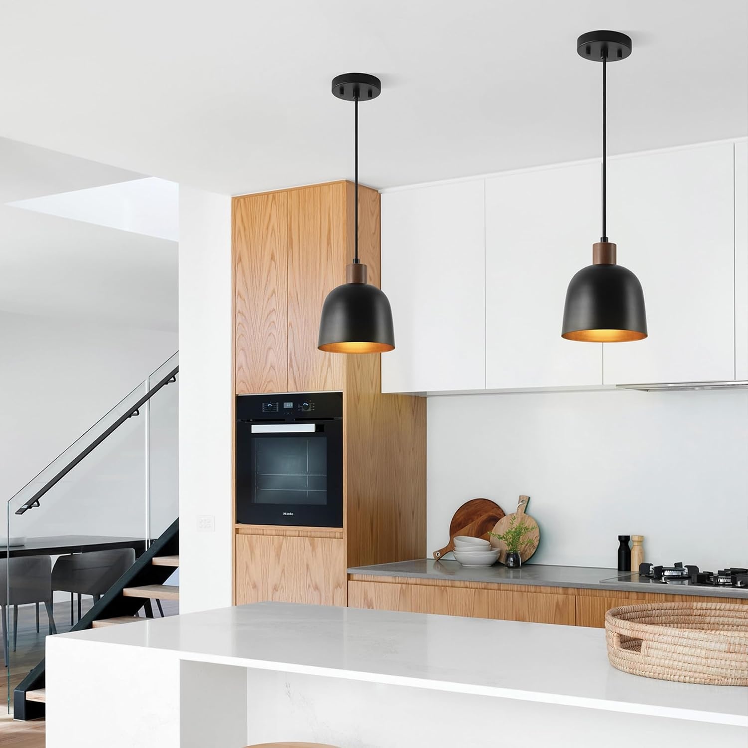 image:imageGLOBE Electric 65155 1Light Industrial Warehouse Pendant Lighting Matte Black Hanging Lamp Hanging Lights Ceiling Light FixtureMatte Black