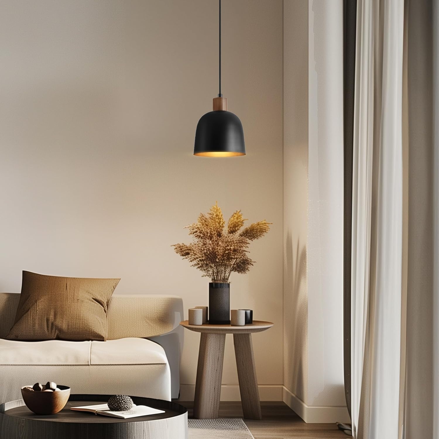 image:imageGLOBE Electric 65155 1Light Industrial Warehouse Pendant Lighting Matte Black Hanging Lamp Hanging Lights Ceiling Light FixtureMatte Black