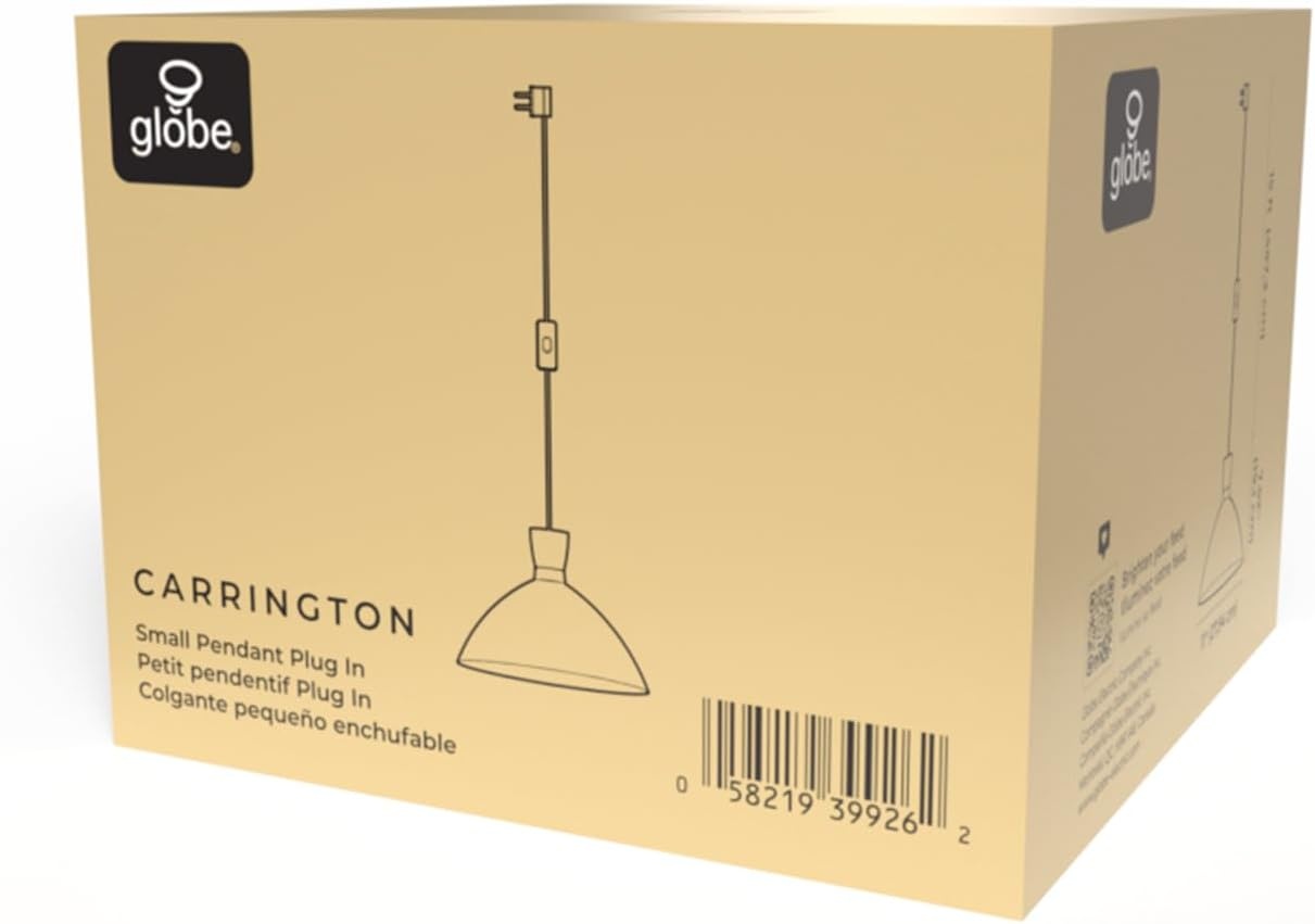 image:imageGLOBE Electric 65155 1Light Industrial Warehouse Pendant Lighting Matte Black Hanging Lamp Hanging Lights Ceiling Light FixtureMatte Black Brass Interior