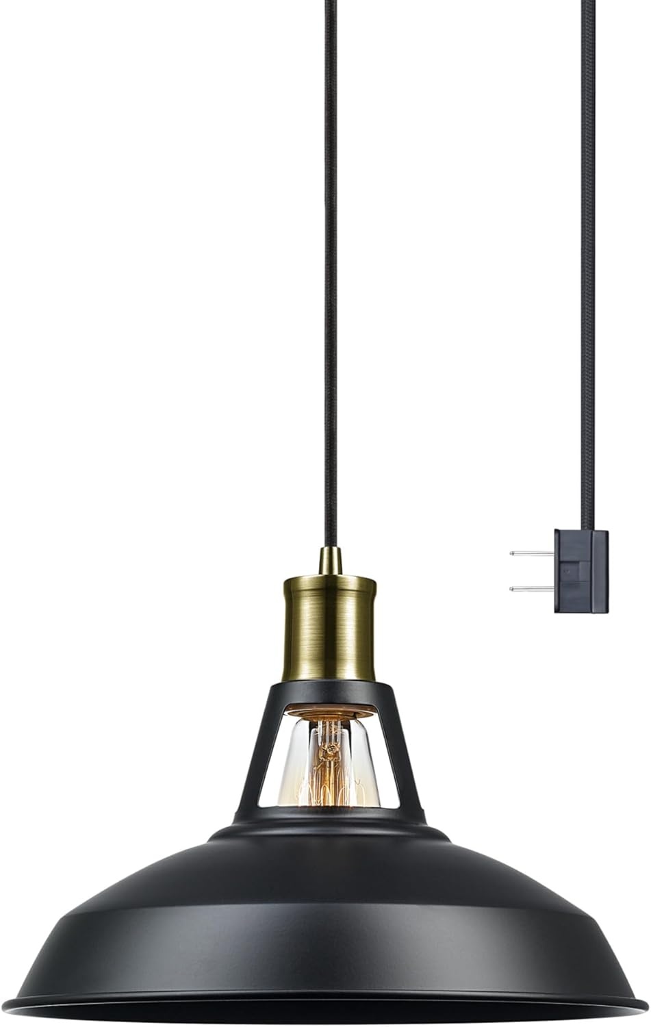 image:imageGLOBE Electric 65155 1Light Industrial Warehouse Pendant Lighting Matte Black Hanging Lamp Hanging Lights Ceiling Light FixtureRobin