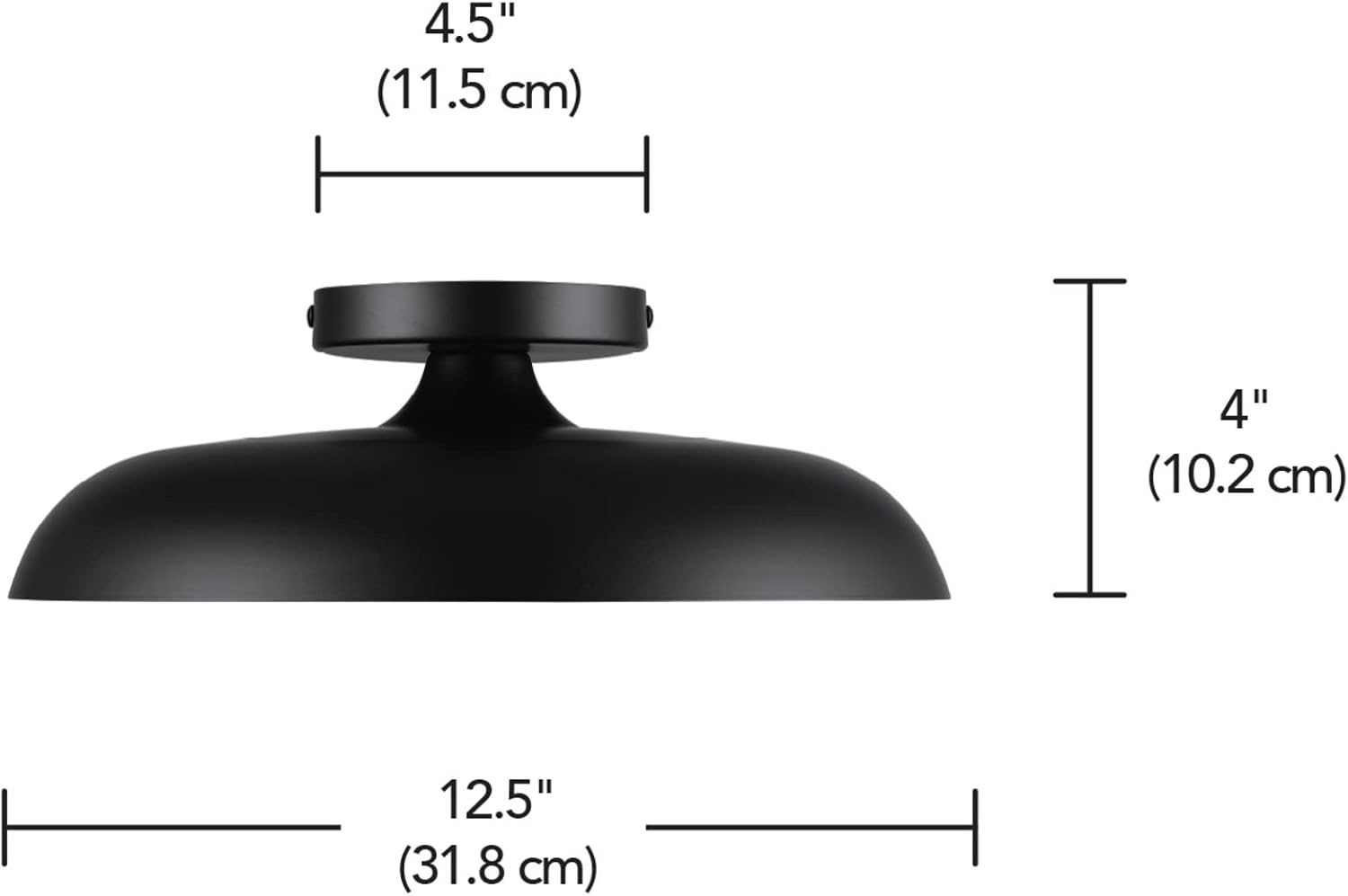 image:imageGLOBE Electric 66000075 1Light 21W Dimmable LED Flush Mount Ceiling Light Matte Black White Interior Shade 800 Lumens 3000 Kelvin 90 CRI Ceiling Light for Bedroom Lighting for Hallway