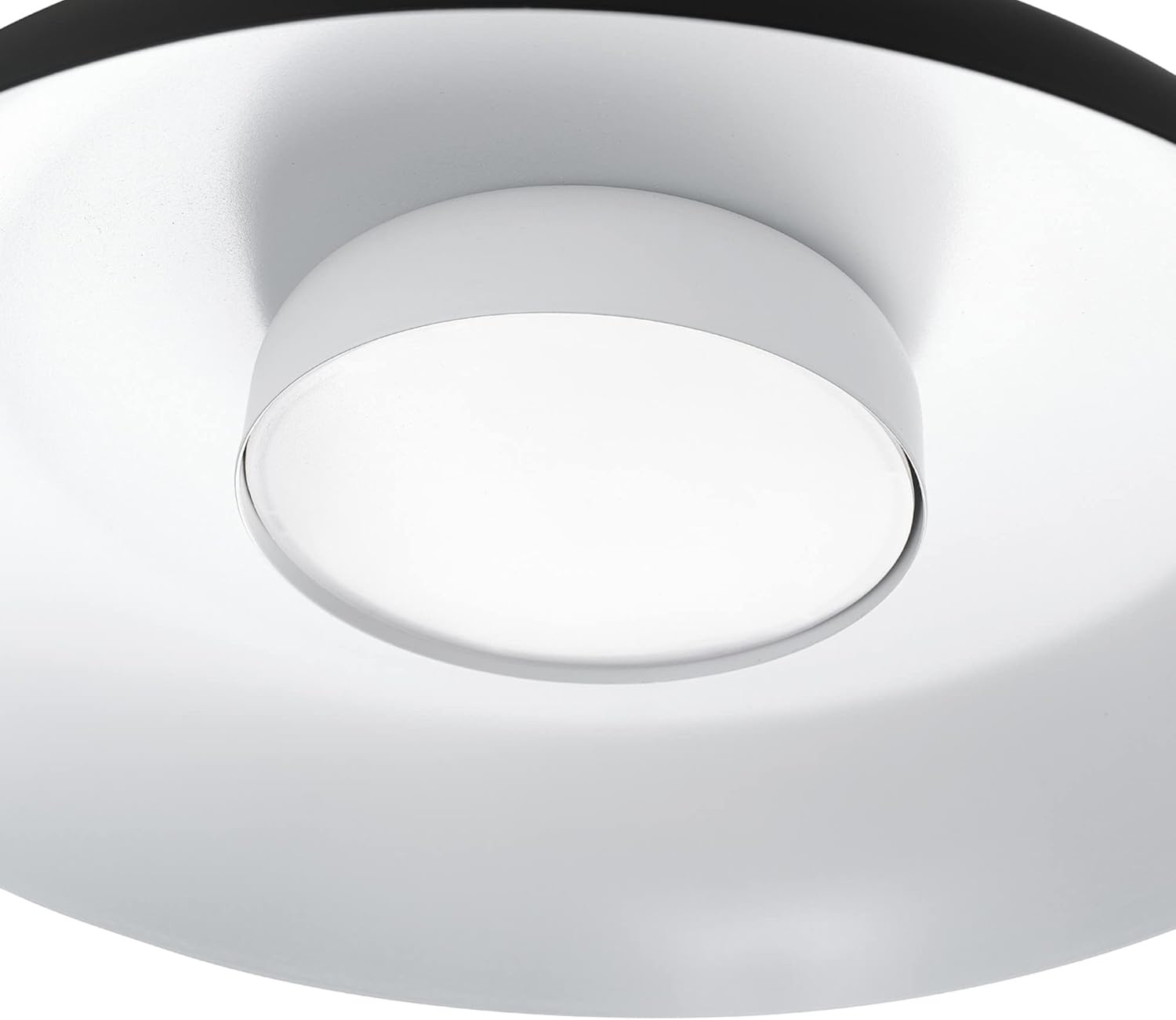 image:imageGLOBE Electric 66000075 1Light 21W Dimmable LED Flush Mount Ceiling Light Matte Black White Interior Shade 800 Lumens 3000 Kelvin 90 CRI Ceiling Light for Bedroom Lighting for Hallway