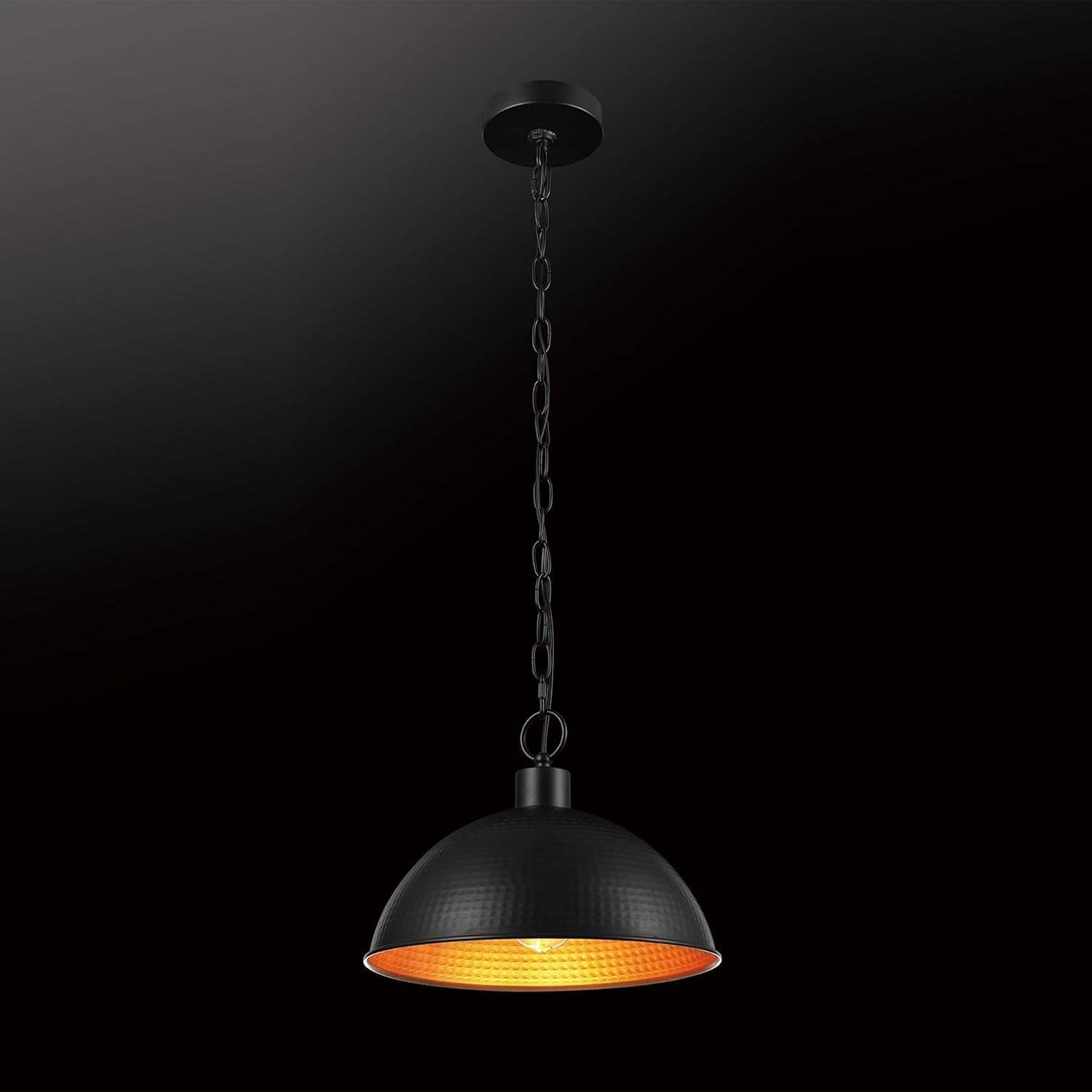 image:imageGLOBE Electric 67000153 1Light Plugin or Hardwire Pendant Light Fixture Matte Black Brass Accents Living Room Pendant Light Dining Room Fixture Hanging Lamp Hanging Lights for BedroomWeathered Black