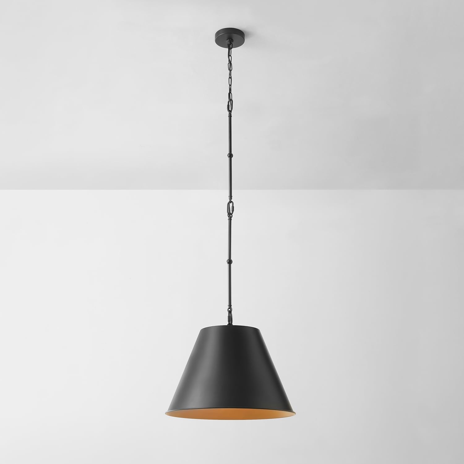 image:imageGLOBE Electric 67000153 1Light Plugin or Hardwire Pendant Light Fixture Matte Black Brass Accents Living Room Pendant Light Dining Room Fixture Hanging Lamp Hanging Lights for BedroomMatte Black Daimen