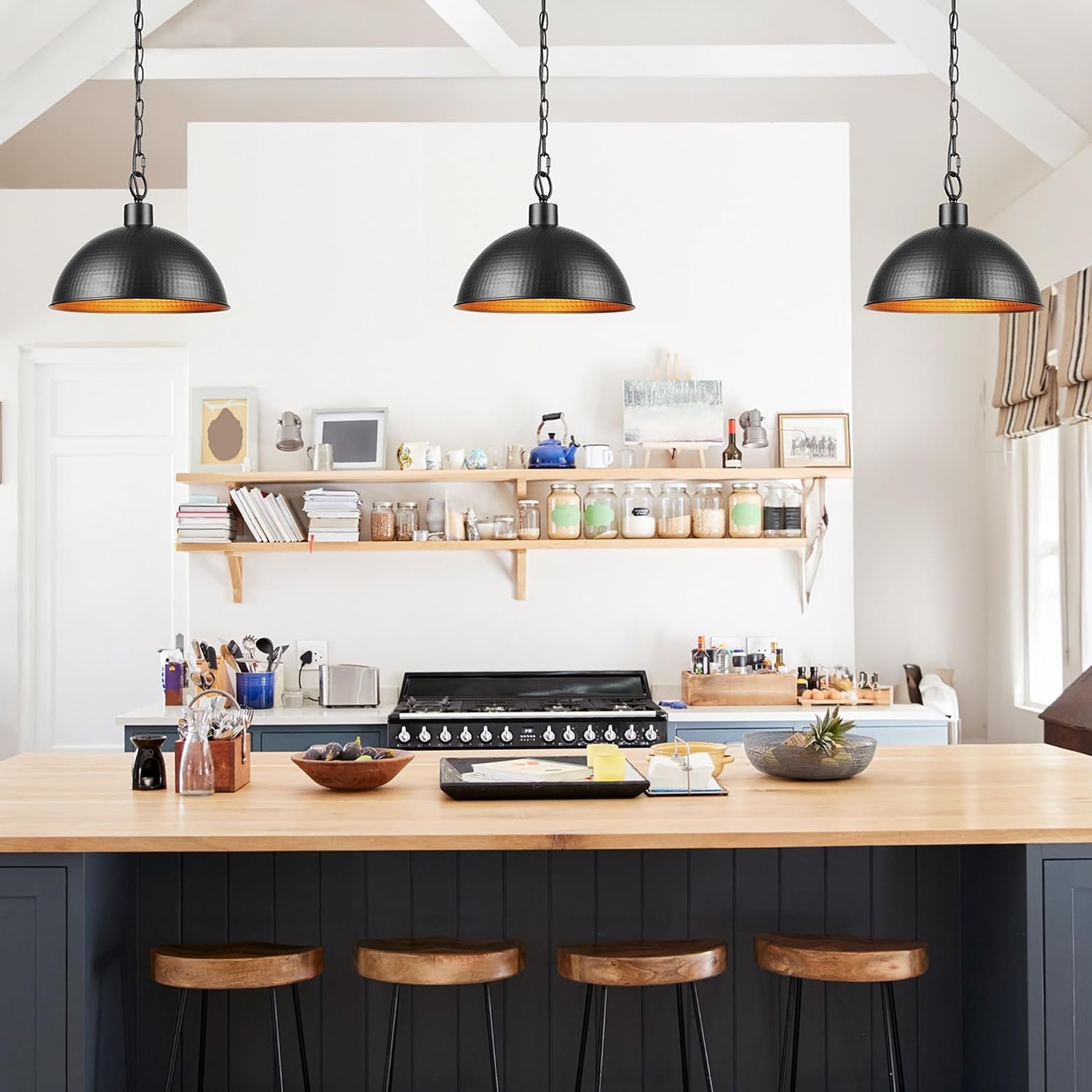 image:imageGLOBE Electric 67000153 1Light Plugin or Hardwire Pendant Light Fixture Matte Black Brass Accents Living Room Pendant Light Dining Room Fixture Hanging Lamp Hanging Lights for BedroomWeathered Black