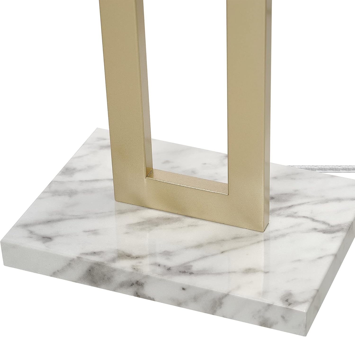 image:imageGlobe Electric 12273 DAlessio 58 Floor Lamp Gold White Linen Shade Faux Marble Base OnOff Socket Rotary Switch Title 20 LED Bulb Included