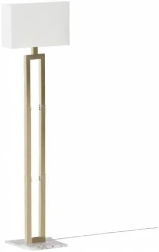 image:imageGlobe Electric 12273 DAlessio 58 Floor Lamp Gold White Linen Shade Faux Marble Base OnOff Socket Rotary Switch Title 20 LED Bulb Included