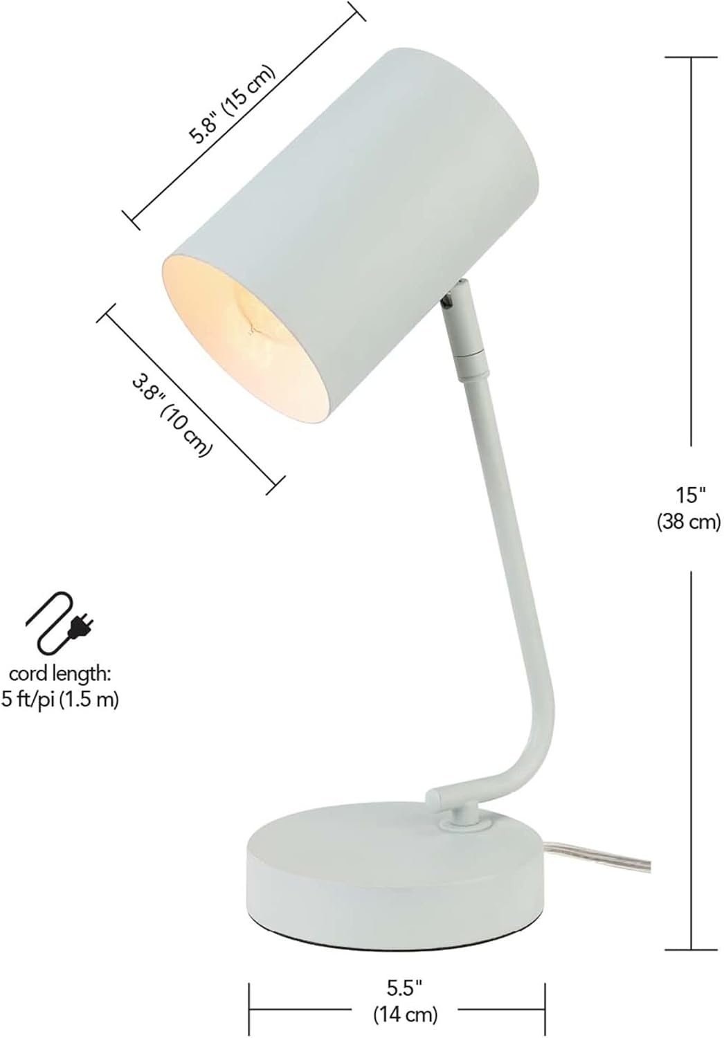 image:imageGlobe Electric 12651 Jordan 15 Desk Lamp Matte Light Blue inLine OnOff Rocker SwitchMatte Blue