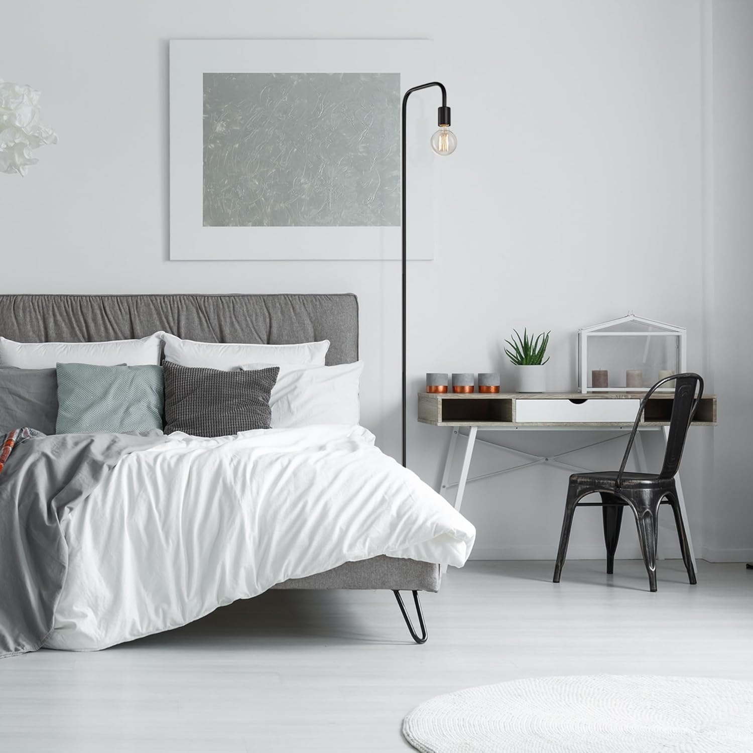 image:imageGlobe Electric 12937 Holden 70 Floor Lamp Black Satin Finish inLine OnOff Foot SwitchBlack