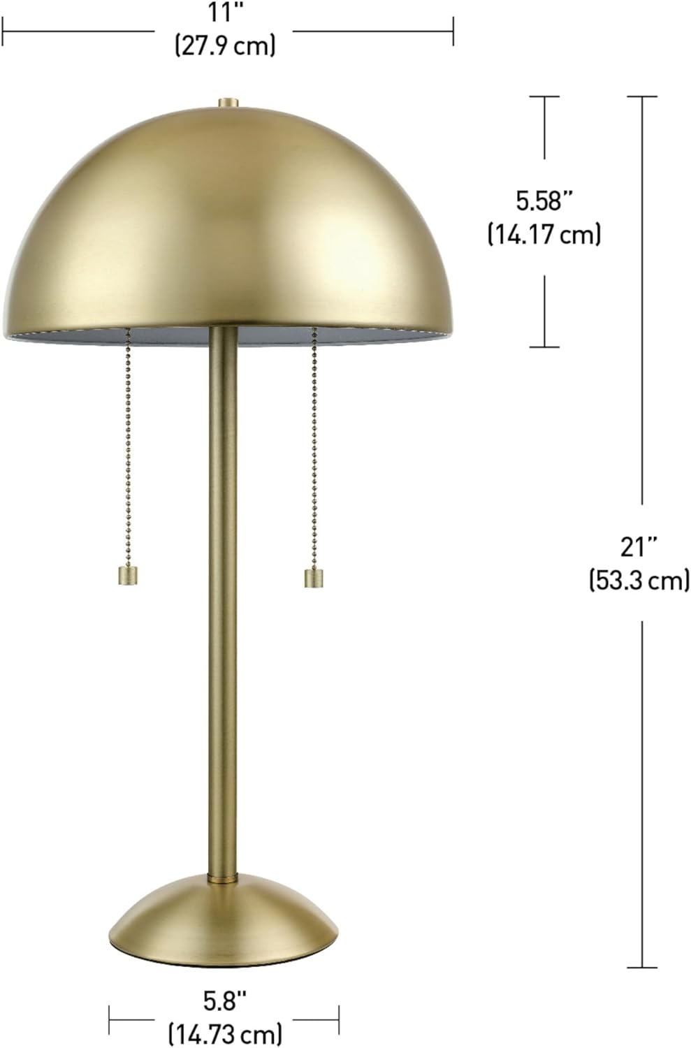 image:imageGlobe Electric 12976 Haydel 21 2Light Table Lamp Matte Brass Double OnOff Pull ChainHaydel Brass