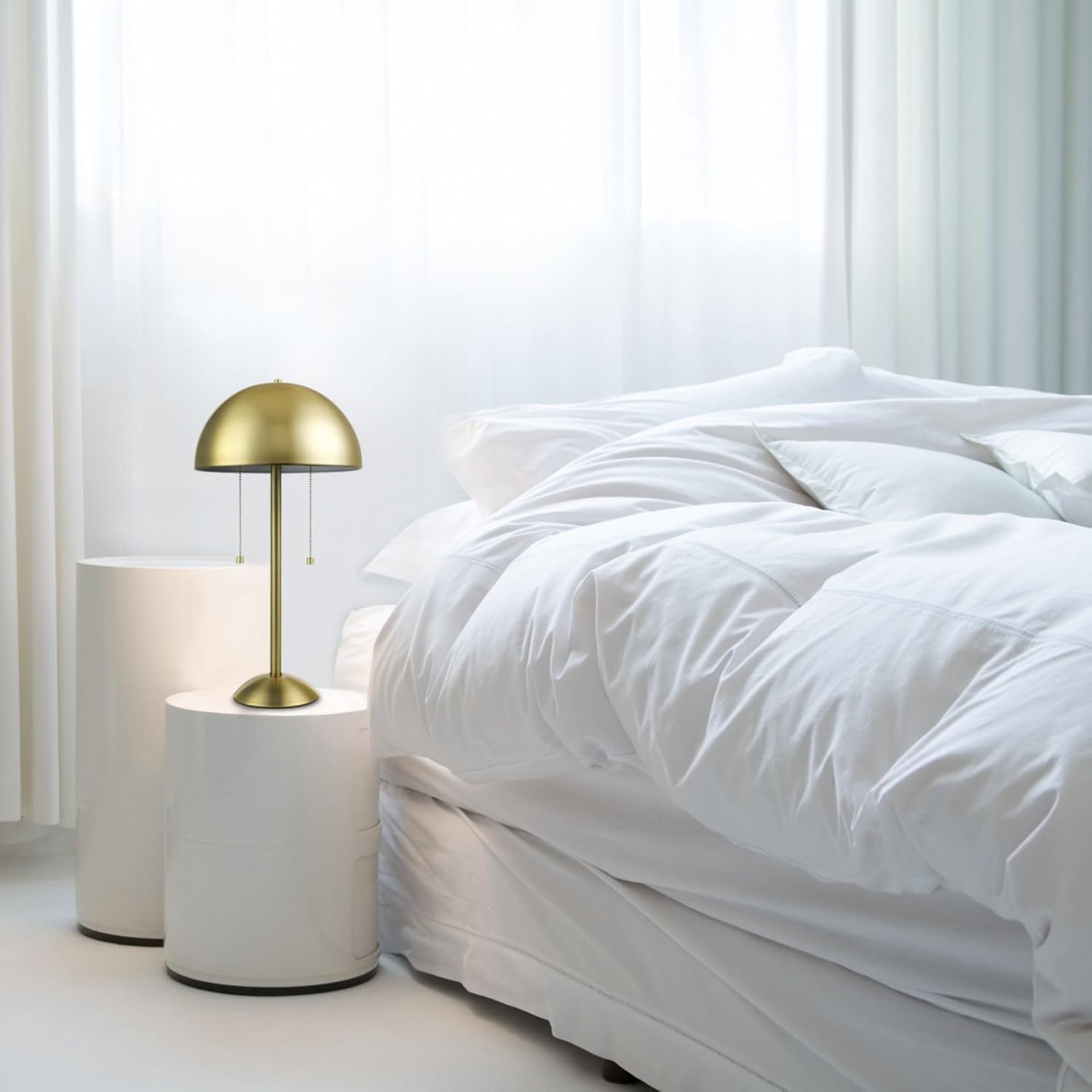 image:imageGlobe Electric 12976 Haydel 21 2Light Table Lamp Matte Brass Double OnOff Pull ChainHaydel Brass