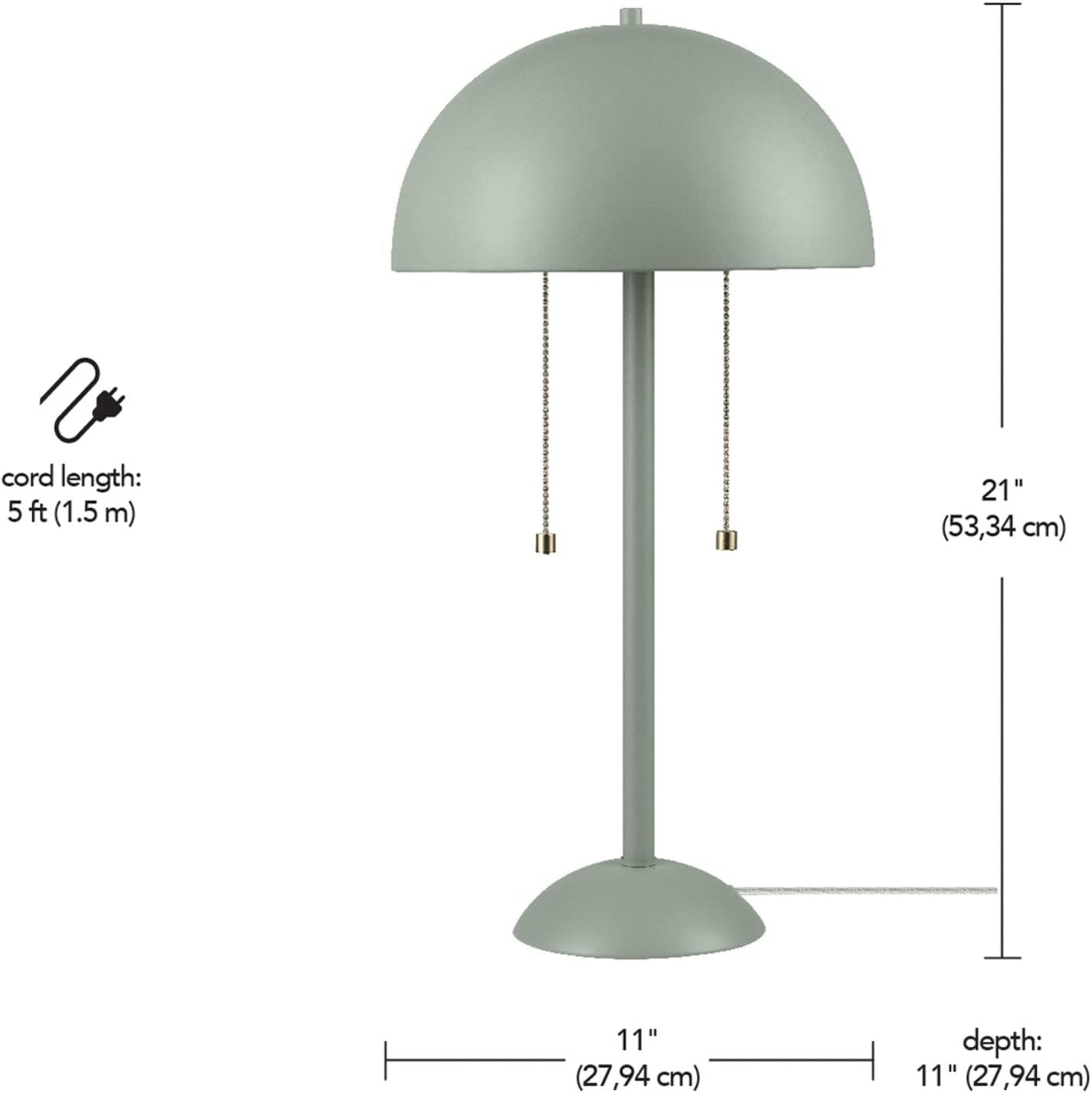 image:imageGlobe Electric 12976 Haydel 21 2Light Table Lamp Matte Brass Double OnOff Pull ChainHaydel Sage Green