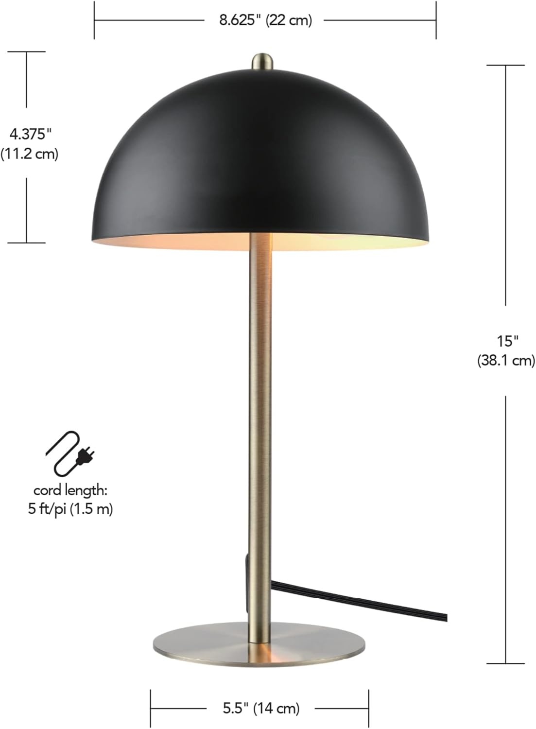 image:imageGlobe Electric 12976 Haydel 21 2Light Table Lamp Matte Brass Double OnOff Pull ChainLuna Black