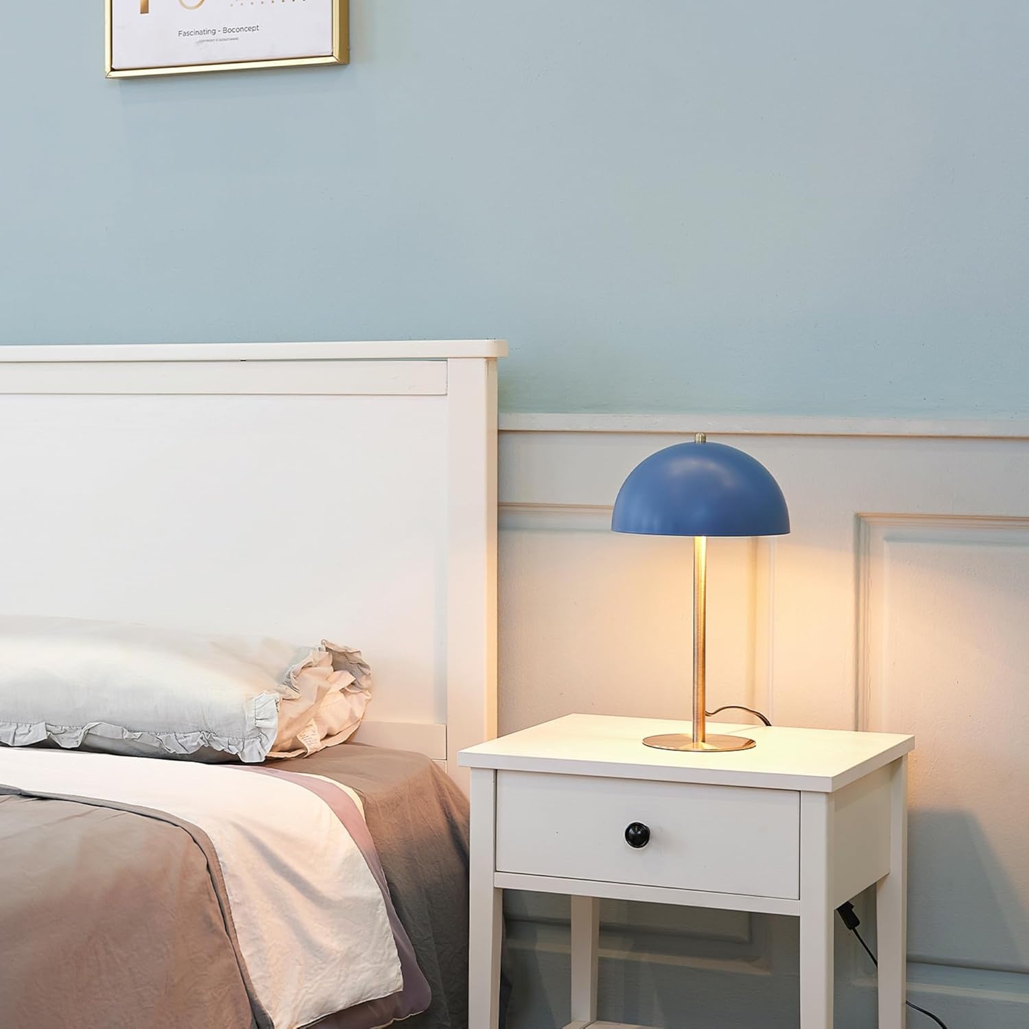image:imageGlobe Electric 12976 Haydel 21 2Light Table Lamp Matte Brass Double OnOff Pull ChainLuna Blue
