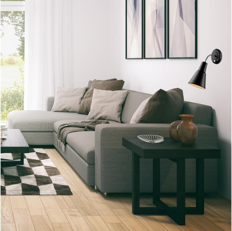 image:imageGlobe Electric 13064 Sophie 1Light Plugin or Hardwire Wall Sconce Chrome Gooseneck Matte Rose 6ft Clear Cord Bulb Not IncludedBlack