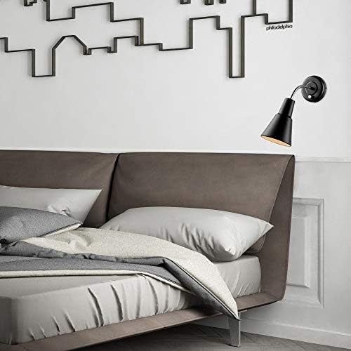 image:imageGlobe Electric 13064 Sophie 1Light Plugin or Hardwire Wall Sconce Chrome Gooseneck Matte Rose 6ft Clear Cord Bulb Not IncludedBlack
