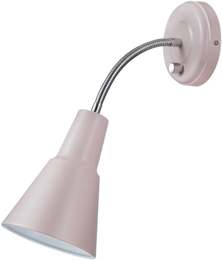 image:imageGlobe Electric 13064 Sophie 1Light Plugin or Hardwire Wall Sconce Chrome Gooseneck Matte Rose 6ft Clear Cord Bulb Not IncludedPink