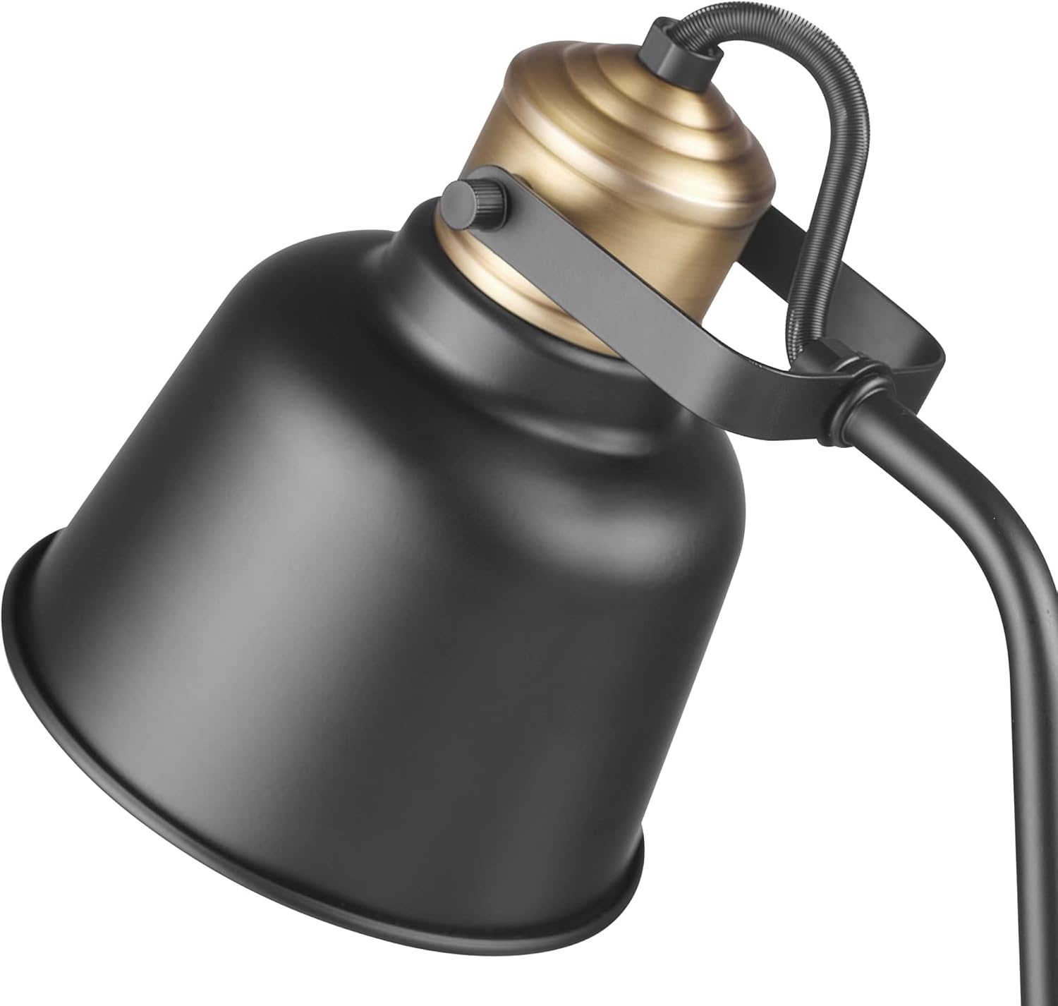 image:imageGlobe Electric 30297 Dakota 18 Desk Lamp with 21 USB Port Matte Black Brass Accents Push Button OnOff Switch