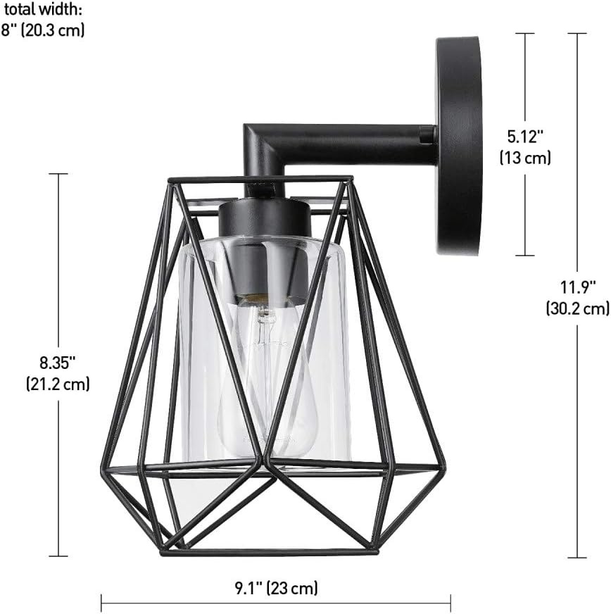 image:imageGlobe Electric 44094 1Light OutdoorIndoor Wall Sconce Black Finish Seeded Glass Shade Coastal Modern Design WeatherResistant E26 BaseBlack Sansa