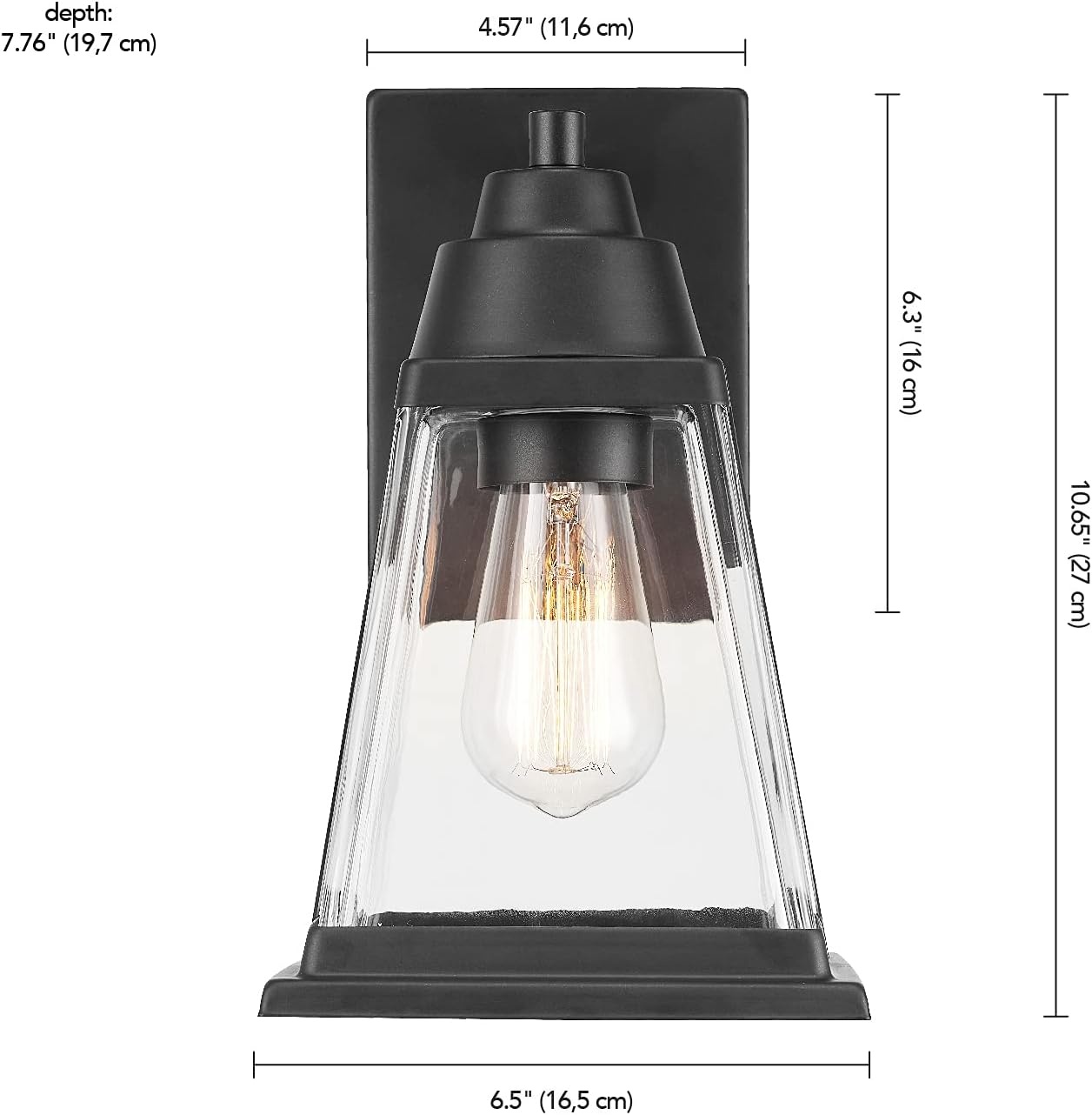 image:imageGlobe Electric 44094 1Light OutdoorIndoor Wall Sconce Black Finish Seeded Glass Shade Coastal Modern Design WeatherResistant E26 BaseBronze Merle
