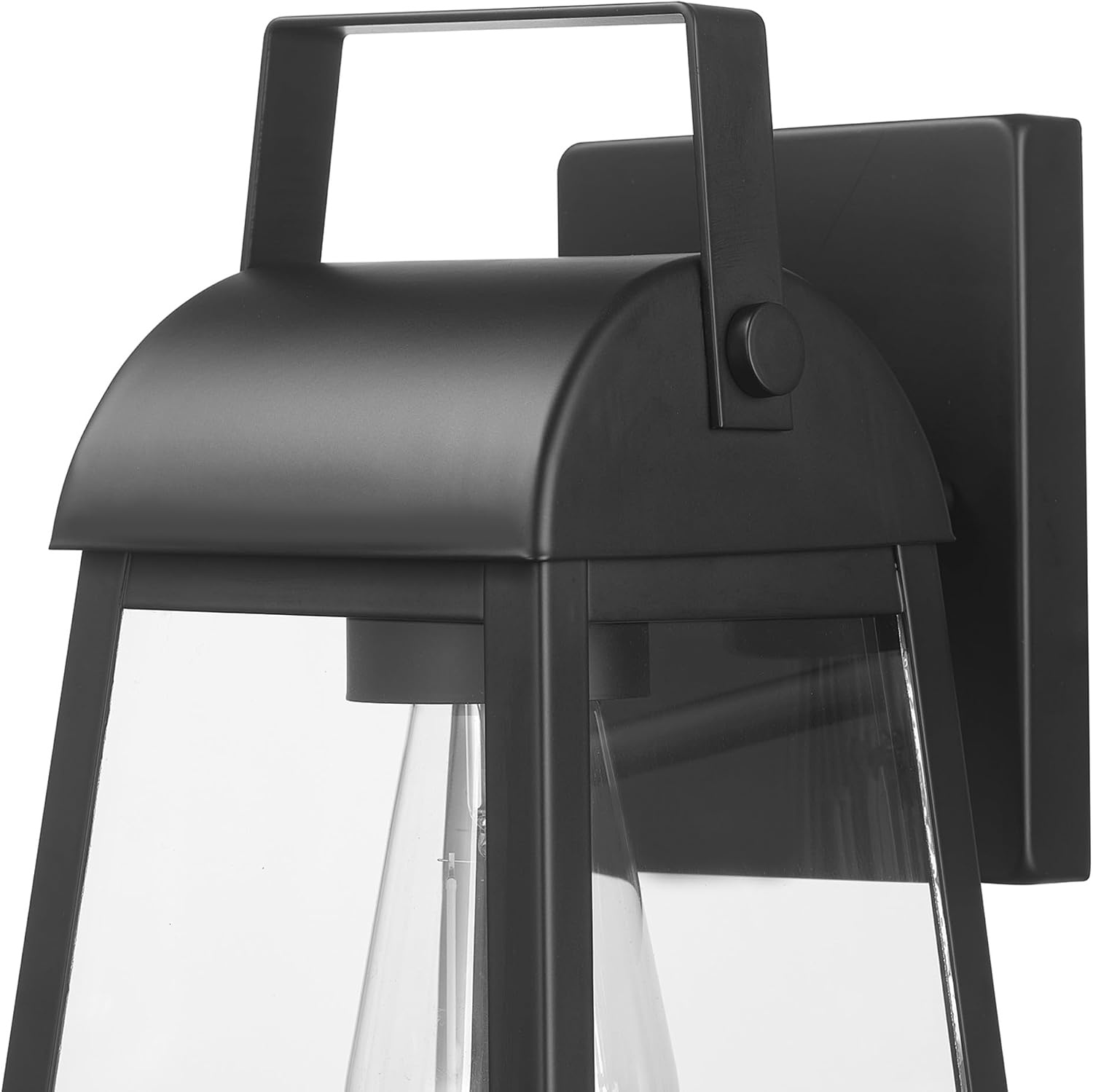 image:imageGlobe Electric 44094 1Light OutdoorIndoor Wall Sconce Black Finish Seeded Glass Shade Coastal Modern Design WeatherResistant E26 BaseMatte Black Shea