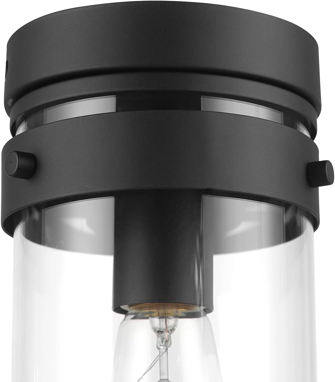 image:imageGlobe Electric 44094 1Light OutdoorIndoor Wall Sconce Black Finish Seeded Glass Shade Coastal Modern Design WeatherResistant E26 BaseMatte Black