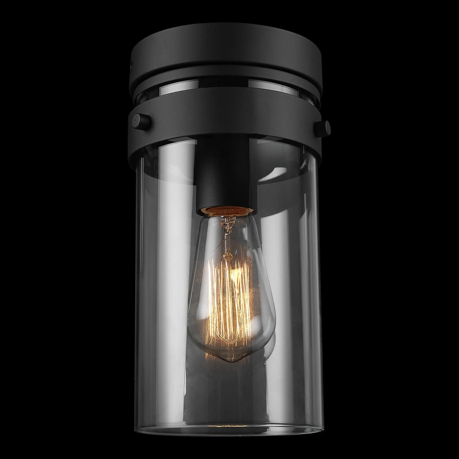 image:imageGlobe Electric 44094 1Light OutdoorIndoor Wall Sconce Black Finish Seeded Glass Shade Coastal Modern Design WeatherResistant E26 BaseMatte Black