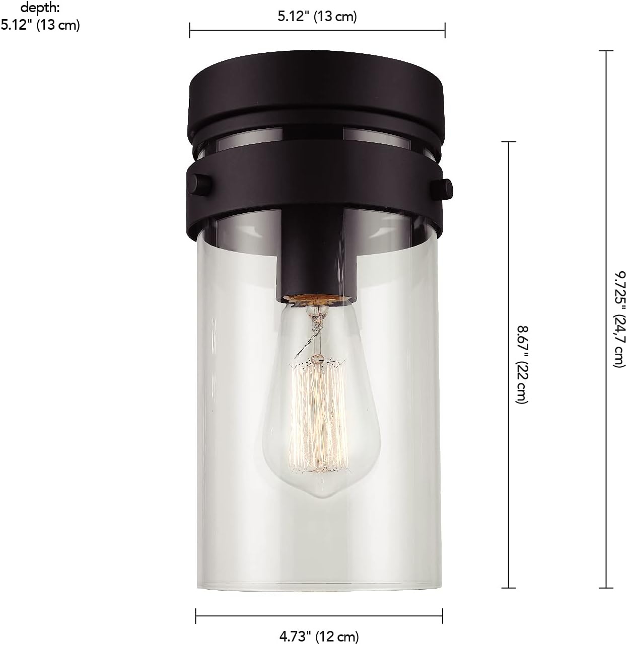 image:imageGlobe Electric 44094 1Light OutdoorIndoor Wall Sconce Black Finish Seeded Glass Shade Coastal Modern Design WeatherResistant E26 BaseMatte Black