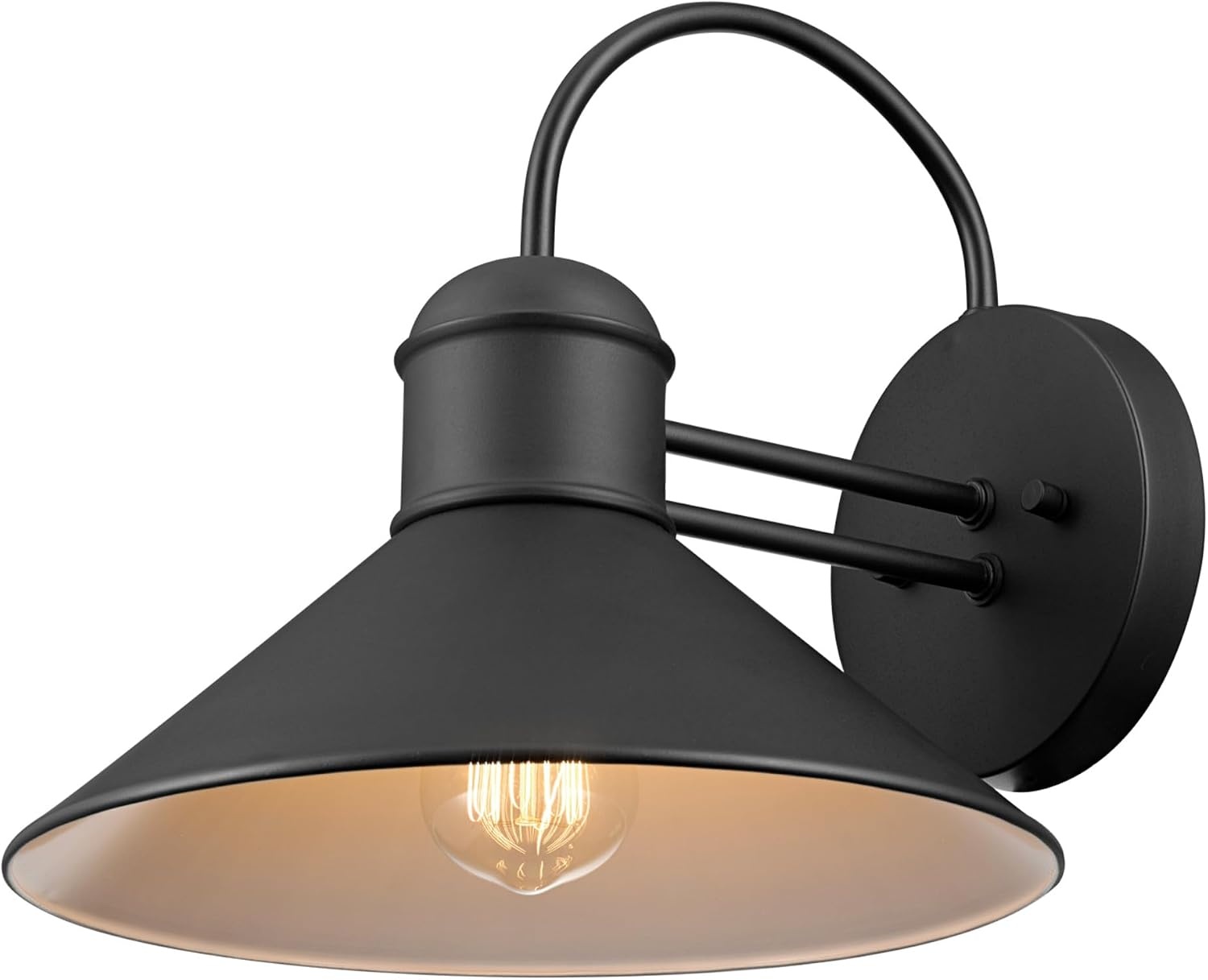 image:imageGlobe Electric 44165 1Light Outdoor Wall Sconce 2Pack Weatherproof Black Finish Outdoor Lighting Modern Wall Lighting Porch Light Front Porch Dcor Patio Dcor Outdoor Bulb Not IncludedBlack Sebastien