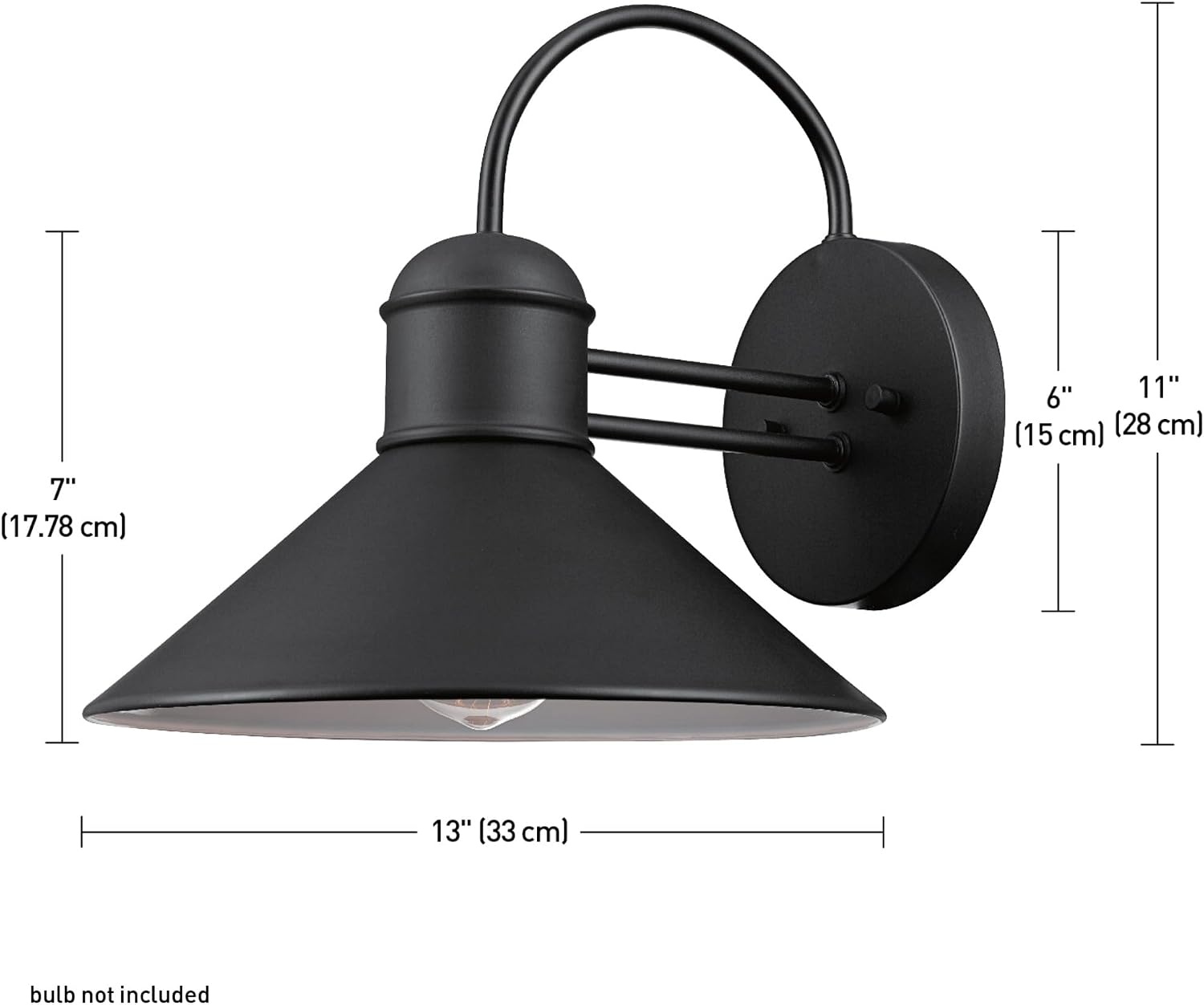 image:imageGlobe Electric 44165 1Light Outdoor Wall Sconce 2Pack Weatherproof Black Finish Outdoor Lighting Modern Wall Lighting Porch Light Front Porch Dcor Patio Dcor Outdoor Bulb Not IncludedBlack Sebastien