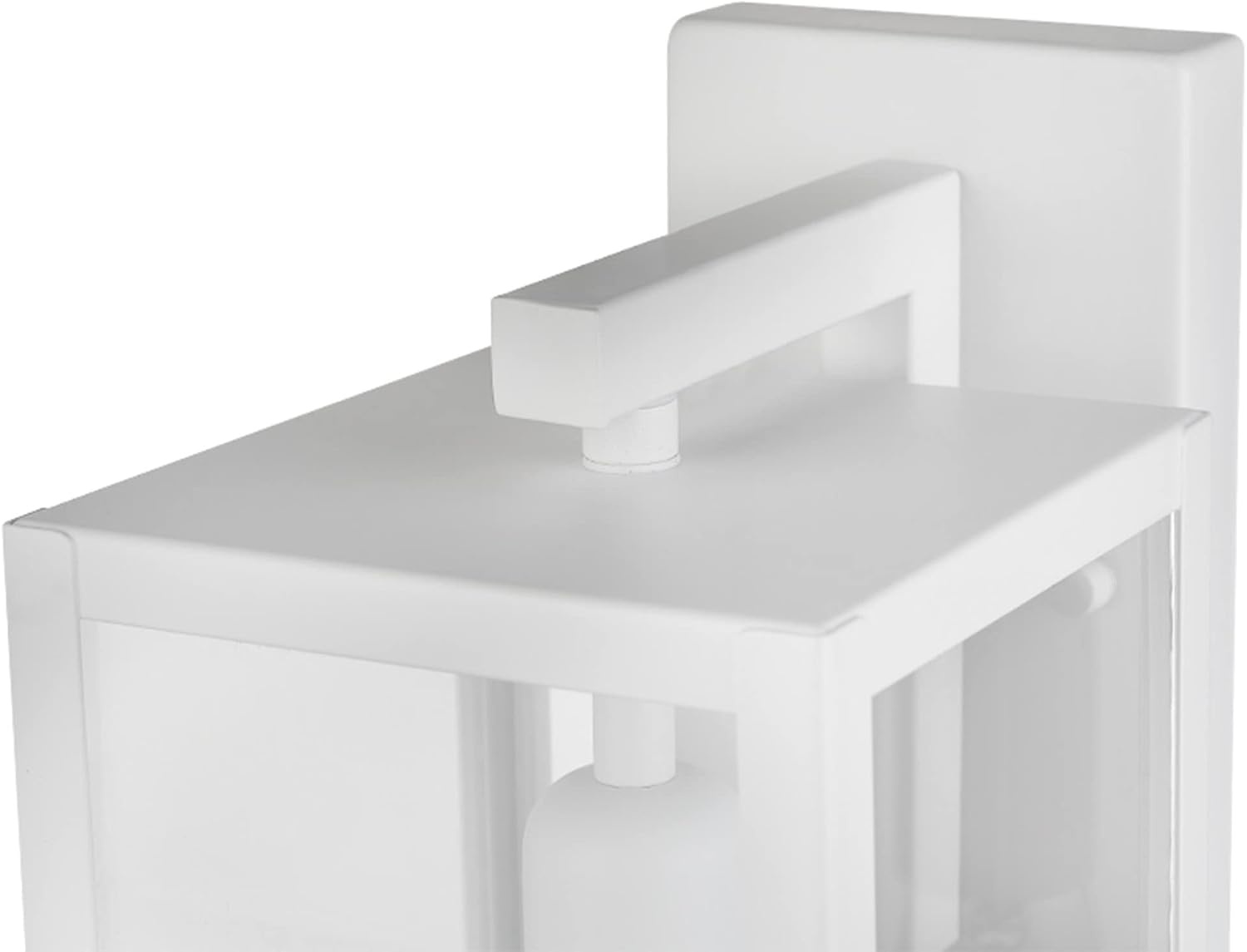 image:imageGlobe Electric 44176 1Light OutdoorIndoor Wall Sconce Matte Black Finish Clear Glass Shade WeatherResistant Modern Exterior LightMatte White