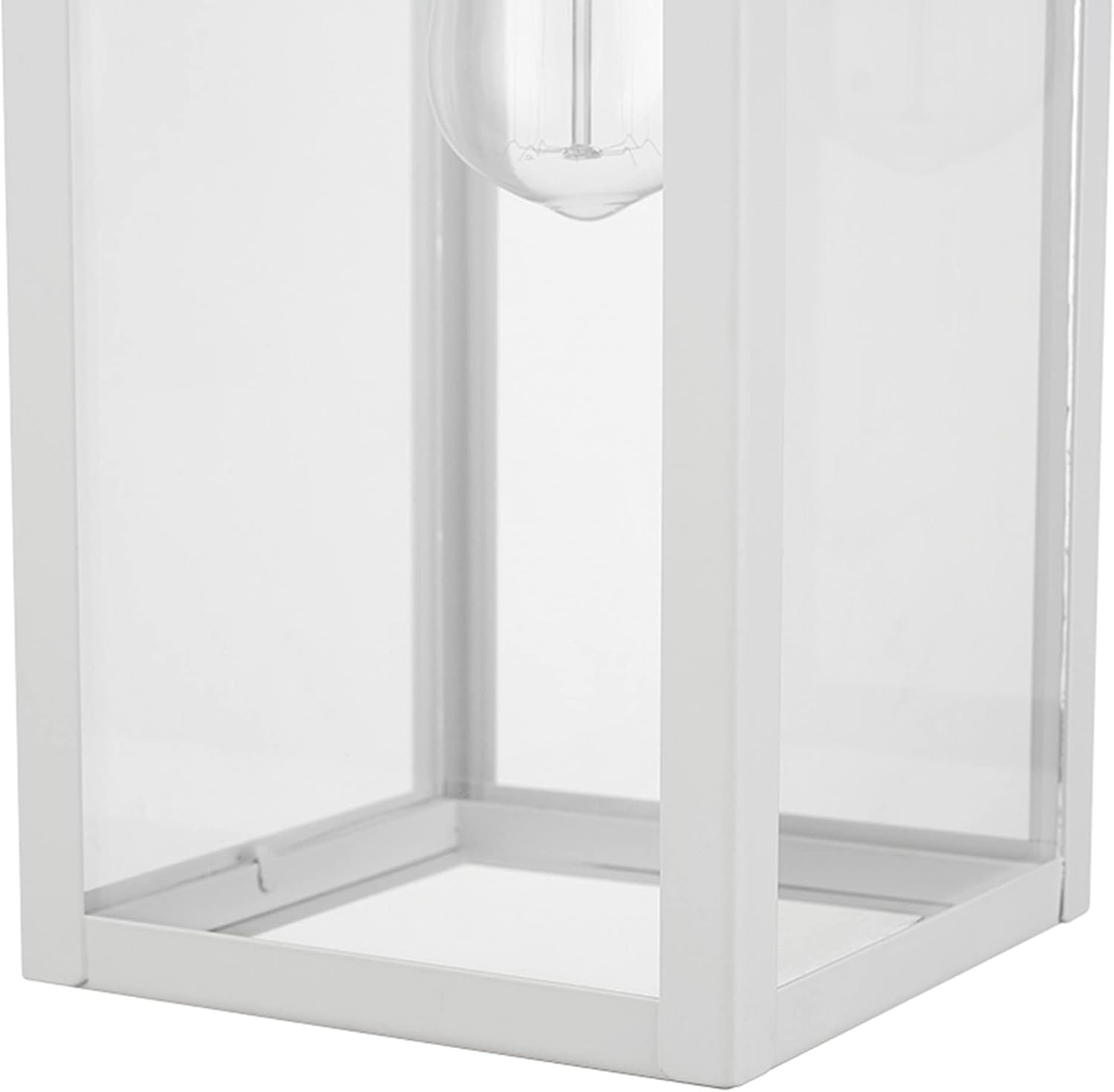 image:imageGlobe Electric 44176 1Light OutdoorIndoor Wall Sconce Matte Black Finish Clear Glass Shade WeatherResistant Modern Exterior LightMatte White