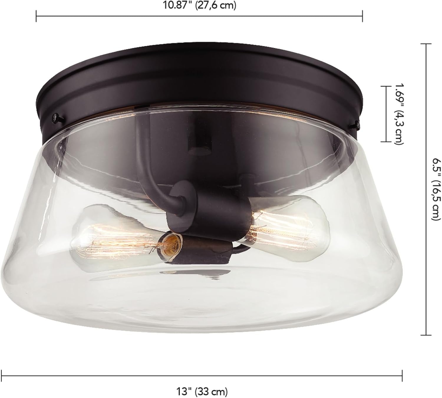 image:imageGlobe Electric 44480 Brisbane 1Light Outdoor Indoor Flush Mount Ceiling Light Matte Black Frosted Glass Shade Bulb Not IncludedBlack Aleyna
