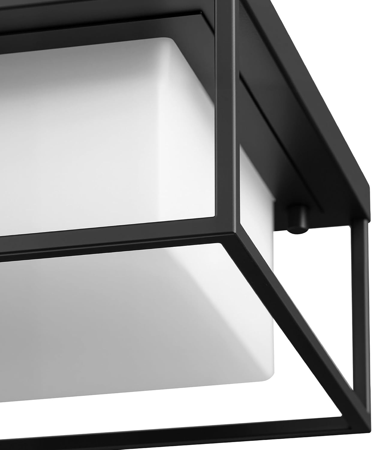 image:imageGlobe Electric 44480 Brisbane 1Light Outdoor Indoor Flush Mount Ceiling Light Matte Black Frosted Glass Shade Bulb Not IncludedBlack Bruno